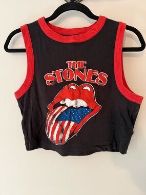 The Rolling Stones Graphic Crop Tank Top